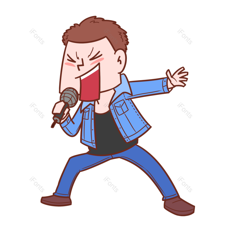 卡通图片,唱歌元素,素材PNG,人物免抠素材
